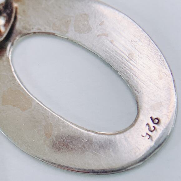 Vintage Sterling Silver 925 Earrings Oval Post Minimalist Y2K 1990s Lightweight - Picture 8 of 11